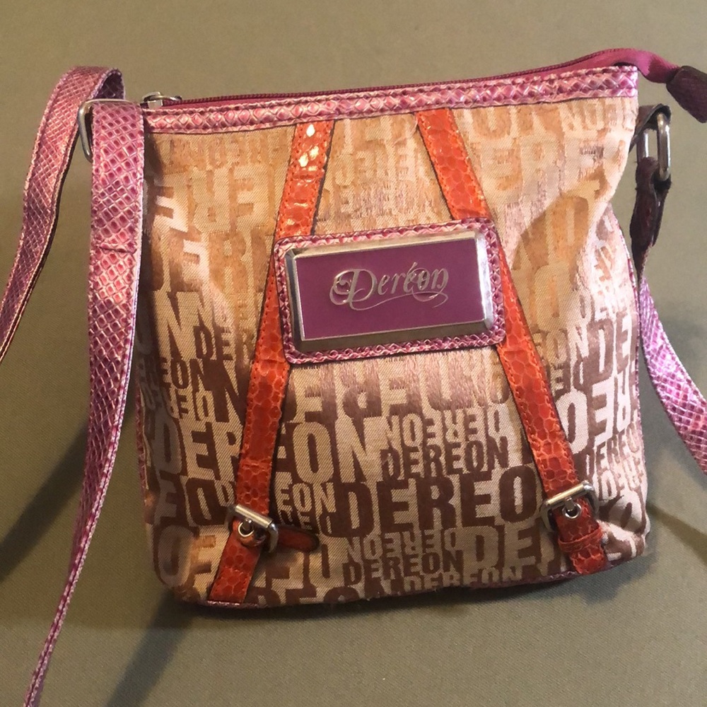 DEREON cute purple/silver colorLogo crossbody Bag